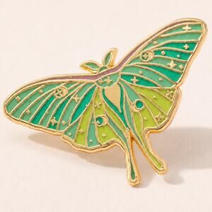 Happily Plants Luna Moth Glow In The Dark Hard Enamel Pin